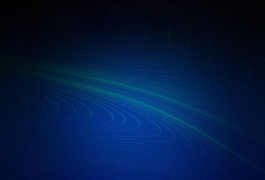 Eğri çizgileri olan koyu mavi vektör şablonu. Soyut ve gradyan renkte renkli çizimler. Markan için yeni kompozisyon.