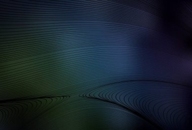 Koyu mavi, kıvrımlı yeşil vektör dokusu. Çağdaş gradyan soyut çizgileri olan çizimler. Markan için yeni kompozisyon.