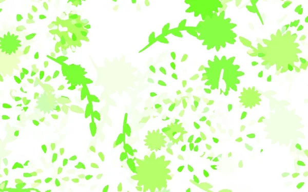 Világos Zöld Sárga Vektor Elvont Design Virágokkal Csillogó Elvont Illusztráció — Stock Vector