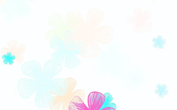 浅蓝色 红色矢量抽象背景与花朵 一个精致明亮的插花的插图 为你的网站设计涂鸦 — 图库矢量图片
