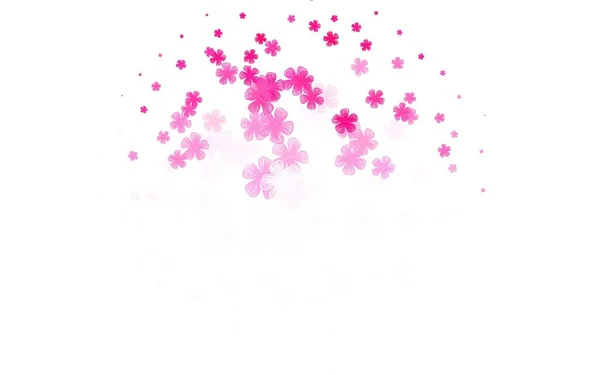 Φως Ροζ Διάνυσμα Φυσικό Σκηνικό Λουλούδια Περίτεχνα Λουλούδια Λευκό Φόντο — Διανυσματικό Αρχείο