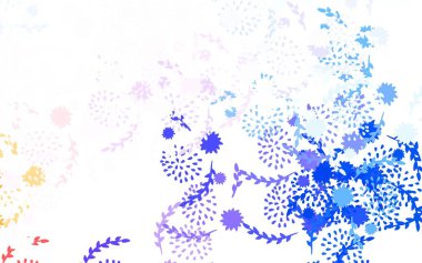 Açık pembe, sarı vektör soyut desenli çiçekler, güller. Beyaz arka planda gradyanı olan çiçekler. Web siteleri ve pankartlar için desenli desen.