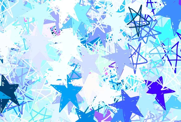 Layout Vetorial Blue Claro Com Estrelas Brilhantes Ilustração Colorida Brilhante — Vetor de Stock