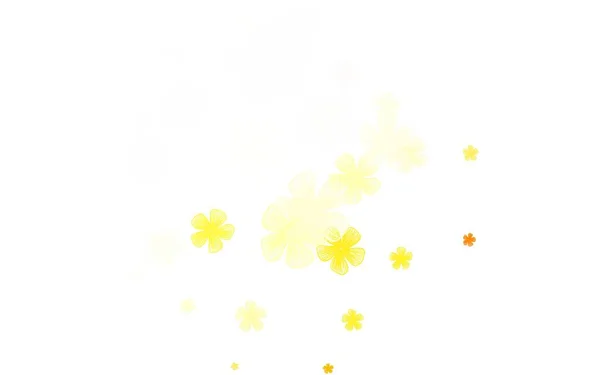 Açık Sarı Vektör Çiçekli Soyut Arkaplan Çiçeklerle Karalama Tarzında Renkli — Stok Vektör