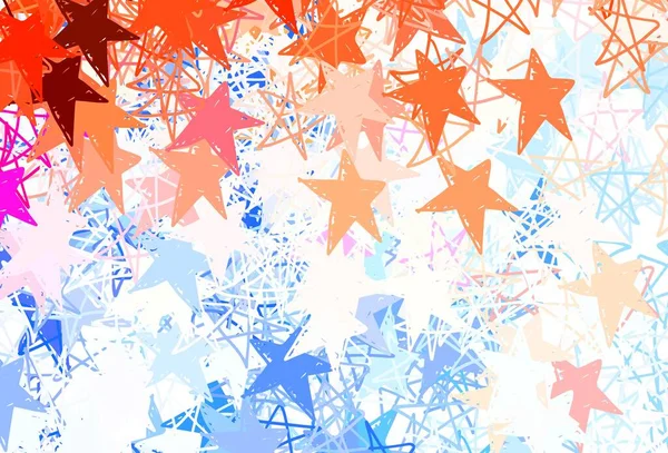 Azul Claro Textura Vetorial Vermelha Com Belas Estrelas Glitter Ilustração — Vetor de Stock