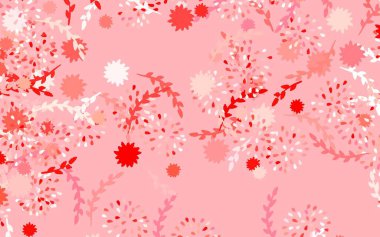 Açık kırmızı vektör desenli çiçekler, güller. Beyaz arka planda eskiz karalama çiçekleri. Duvar kağıdı tasarımınız için yeni bir doku.