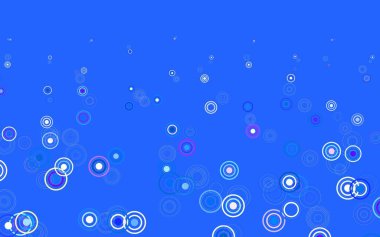 Açık mavi, daireli sarı vektör şablonu. Renkli su damlaları olan modern soyut çizimler. Marka kitabınız için yeni şablon.