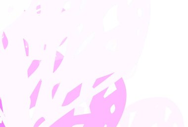 Renkli kalpleri olan açık mor vektör deseni. Soyut şablondaki kalplerle parlayan illüstrasyon. Sevgililer günü ilanı ve kitapçıkları için bir model..