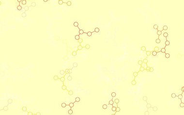 Yapay zeka yapısına sahip açık sarı vektör şablonu. Soyut şablondaki yapay zeka şekilleriyle parlayan illüstrasyon. Bilim için desen, geleceksel tasarımlar..