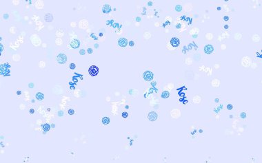 Açık Pembe, mavi vektör doğal sanat eserleri, çiçekler, güller. Beyaz arka planda eskiz karalama çiçekleri. Cep telefonlarının geçmişleri için şablon.