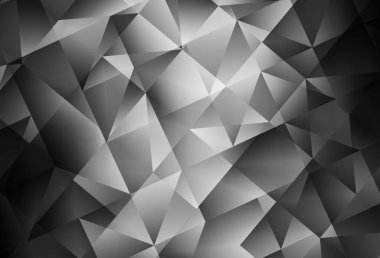 Açık gri vektör çokgen desen. Origami tarzında gradyan ile geometrik çizim. Dizaynınız için üçgen desen.
