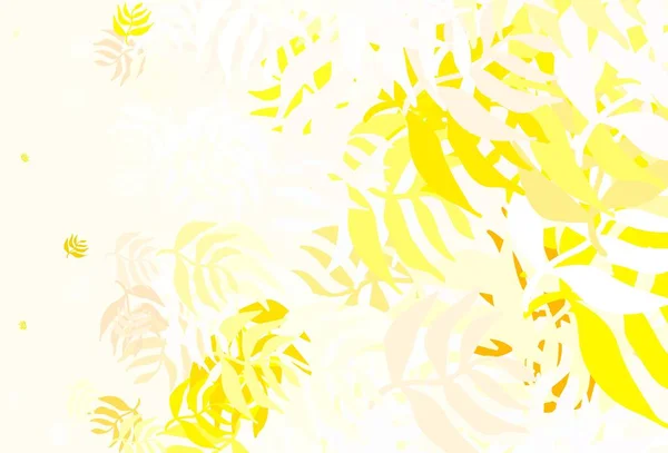 Hellgrünes Gelbes Vektor Doodle Muster Mit Blättern Neue Bunte Illustration — Stockvektor