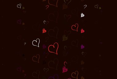 Çok renkli hafif vektör dokusu ve güzel kalpleri var. Bulanık arkaplanda gradyan kalp şekilleri olan bir resim. Sevgililer günü ilanı ve kitapçıkları için bir model..