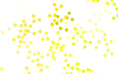 Açık yeşil, yapay zeka kavramına sahip sarı vektör dokusu. Renkli yapay zeka yapısı, eğimli çizgiler ve noktalar. Zeka ve yenilik reklamları için şablon.