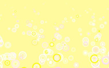 Açık Pembe, benekli sarı vektör arkaplan. Bulanık yağmur damlaları olan soyut bir çizim. Marka kitabınız için yeni şablon.