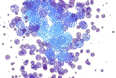 Açık pembe, soyut şekilli mavi vektör arkaplan. Rastgele şekillerle soyut tarzda dekoratif tasarım. İşiniz için en iyi akıllı tasarım.