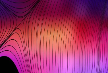 Açık pembe, kıvrımlı çizgileri olan sarı vektör deseni. Basit bir şekilde yepyeni renkli bir tasvir. Posterler ve afişler için iş tasarımı.