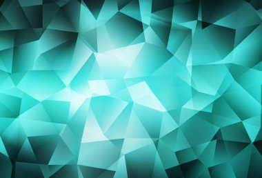 Açık yeşil vektör üçgen düzeni. Gradyanı olan zarif parlak çokgen çizimi. Dizaynınız için üçgen desen.