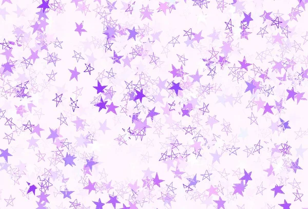 明るい紫色のベクトルの背景と色の星 星と輝く色のイラスト ポスター バナーに最適なデザイン — ストックベクタ
