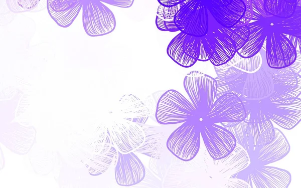 淡紫色矢量典雅的花型与花朵的摘要插图与涂鸦风格 彩色书的图案 — 图库矢量图片
