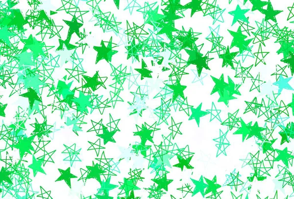 Verde Claro Fundo Vetor Amarelo Com Estrelas Coloridas Projeto Decorativo — Vetor de Stock