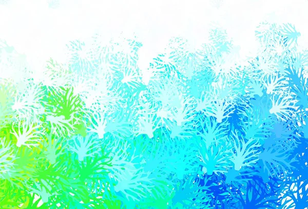Синий Зеленый Вектор Ветвями Листья Ветви Естественном Стиле Белом Фоне — стоковый вектор