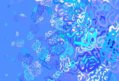 Açık mavi, soyut şekilli yeşil vektör arkaplan. Rastgele şekillerle soyut tarzda dekoratif tasarım. Duvar kağıtları için zarif tasarım.