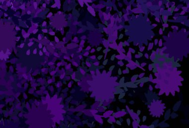 Koyu mor, rastgele şekilli pembe vektör deseni. Soyut tarzda rengarenk gradyan şekilleri olan bir resim. Web siteniz için basit tasarım.