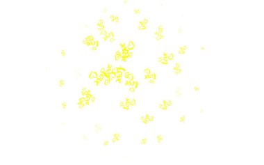 Açık yeşil, karalama kalpli sarı vektör şablonu. Soyut illüstrasyonda güzel kutlama tarzı kalpler. Yıldönümü için bir iş ilanı tasarlamak.