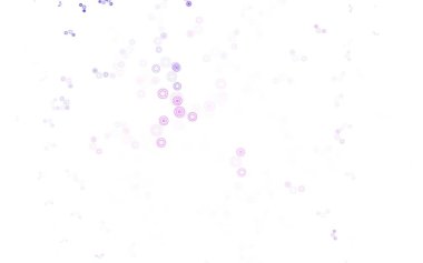 Açık Mor, köpüklü pembe vektör arkaplan. Doğa tarzında bulanık halkaları olan güzel renkli çizimler. Fütürist reklamlar ve kitapçıklar için şablon.