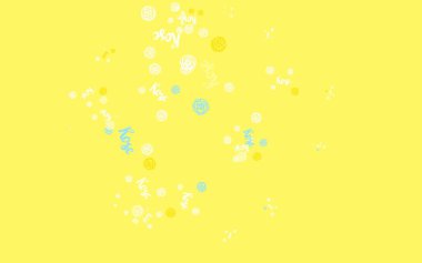 Açık yeşil, sarı vektör arkaplan çiçekli, güllü. Karalama tarzında çiçekli soyut illüstrasyon. İşiniz için yeni tasarım.