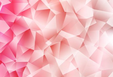 Açık kırmızı vektör üçgen arkaplan parlıyor. Üçgenli renkli soyut çizimler. Arkaplanlarınız için desenli desen.