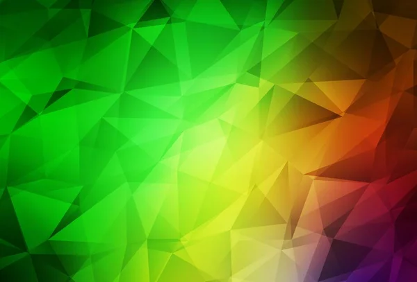 Светло Зеленый Красный Вектор Треугольники Красочная Иллюстрация Многоугольном Стиле Градиентом — стоковый вектор