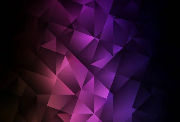 Dark Purple Vector Rosa Brillante Telón Fondo Triangular Ilustración Abstracta — Archivo Imágenes Vectoriales