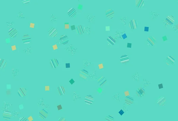 Hellgrüne Vektorkulisse Mit Linien Kreisen Rauten Abstrakte Gradienten Illustration Mit — Stockvektor