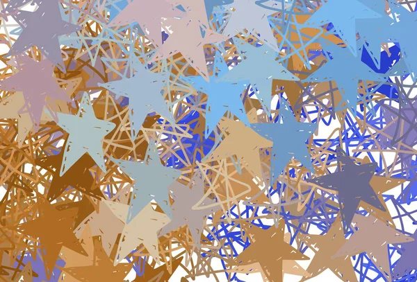 Ljusblå Gult Vektormönster Med Julstjärnor Modern Geometrisk Abstrakt Illustration Med — Stock vektor