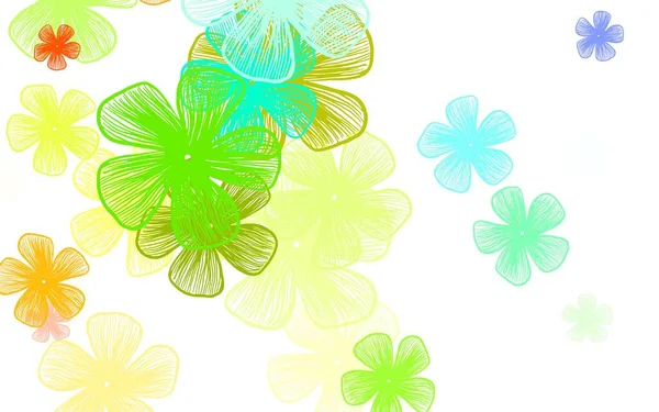Ljus Multicolor Vektor Klotter Layout Med Blommor Färgglad Illustration Med — Stock vektor