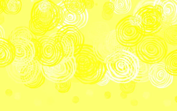 Patrón Abstracto Vector Amarillo Claro Con Rosas Una Elegante Ilustración — Vector de stock