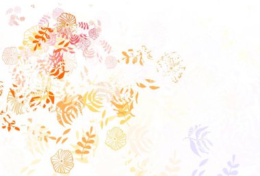 Yapraklı ışık çok renkli vektör deseni. Hint tarzı yapraklı bulanık dekoratif tasarım. Ağ ve ambalaj için elle boyanmış tasarım.