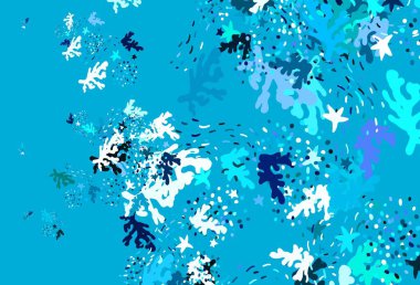 Açık mavi, soyut şekilli yeşil vektör dokusu. Modern tarzda değişen renkli kaotik formlar. İşiniz için en iyi akıllı tasarım.