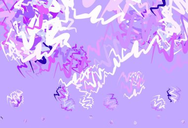 Bükülmüş çizgileri olan açık mor vektör arkaplanı. Eğilimli soyut bir çizim. İş tasarımınız için şablon.