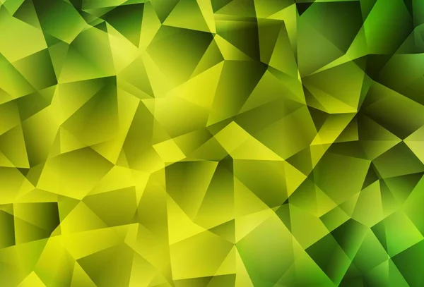 Vert Clair Fond Polygonal Vecteur Jaune Illustration Géométrique Style Origami — Image vectorielle
