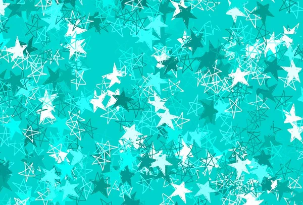 Modèle Vectoriel Vert Clair Avec Étoiles Ciel Design Décoratif Flou — Image vectorielle