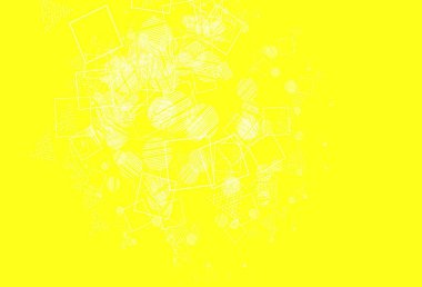 Açık sarı vektör arkaplanı çizgiler, daireler, eşkenar dörtgenler. Daireler, çizgiler, rengarenk eşkenar dörtgenler. Web siteleri için desen.