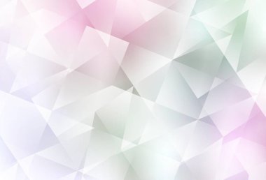 Açık pembe, sarı vektör üçgen mozaik şablon. Çokgen şekilli bir örnek. Dizaynınız için üçgen desen.