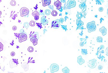 Açık pembe, kaotik şekilli mavi vektör şablonu. Soyut gradyan şekilli basit renkli çizimler. Duvar kağıtları için zarif tasarım.