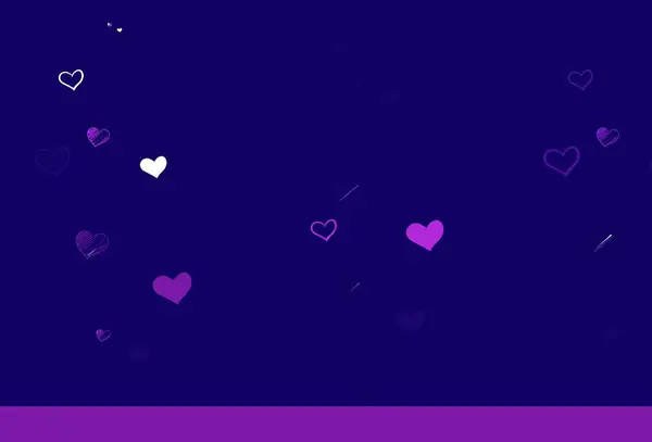 Світло Фіолетовий Рожевий Векторний Візерунок Різнокольоровими Серцями Ілюстрація Формами Градієнтних — стоковий вектор