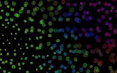 Koyu renkli vektör soyut arka plan, çiçekler, güller. Origami tarzında çiçeklerin karalama çizimi. Tasarımınız için yeni şablon.