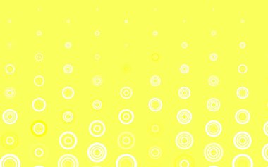 Açık yeşil, daireli sarı vektör şablonu. Bulanık yağmur damlaları olan soyut bir çizim. Reklamlar, broşürler için desen.