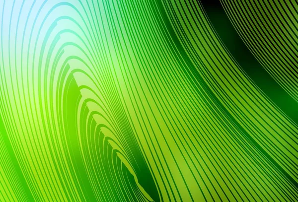 Hellgrüner Gelber Vektorhintergrund Mit Gebogenen Linien Kreative Illustration Halbtonstil Mit — Stockvektor